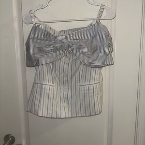 Striped Black and White Women's Top